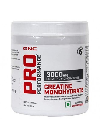 GNC Pro Performance Creatine Monohydrate 3000 mg (250gm) (Unflavored) Creatine (250 g, Unflavored)